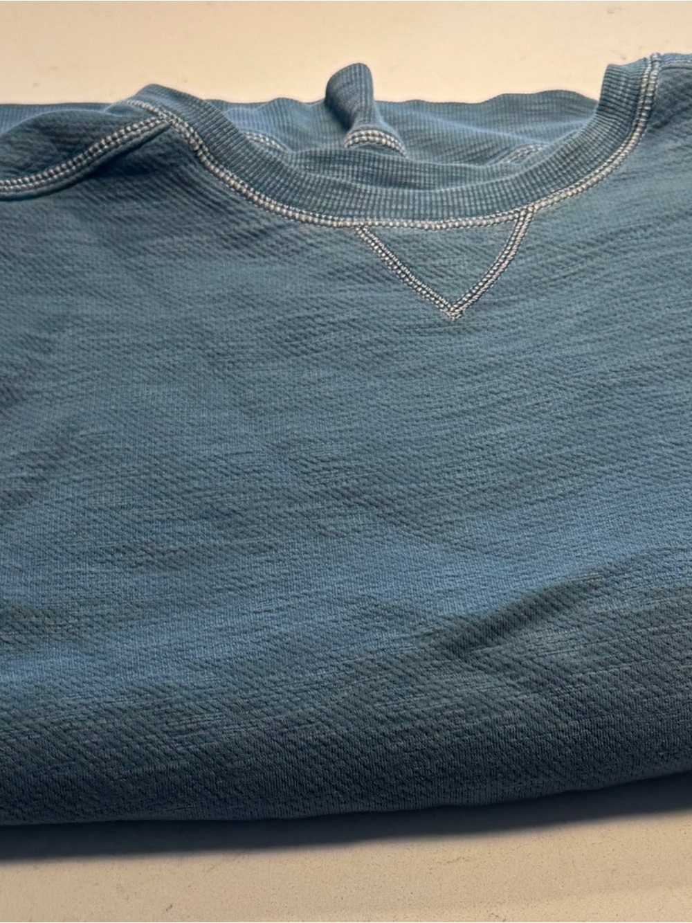 Tommy Bahama Teal Blue Crewneck Sweater with Contrast Stitching